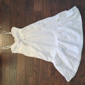 J. Crew Factory Seersucker Tie-front Cutout Midi Dress